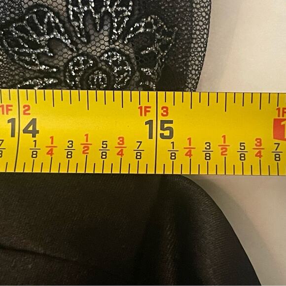 R&M Richards Sheer Black Metallic Floral Party Event Dress NWT Size 8 - Picture 13 of 14